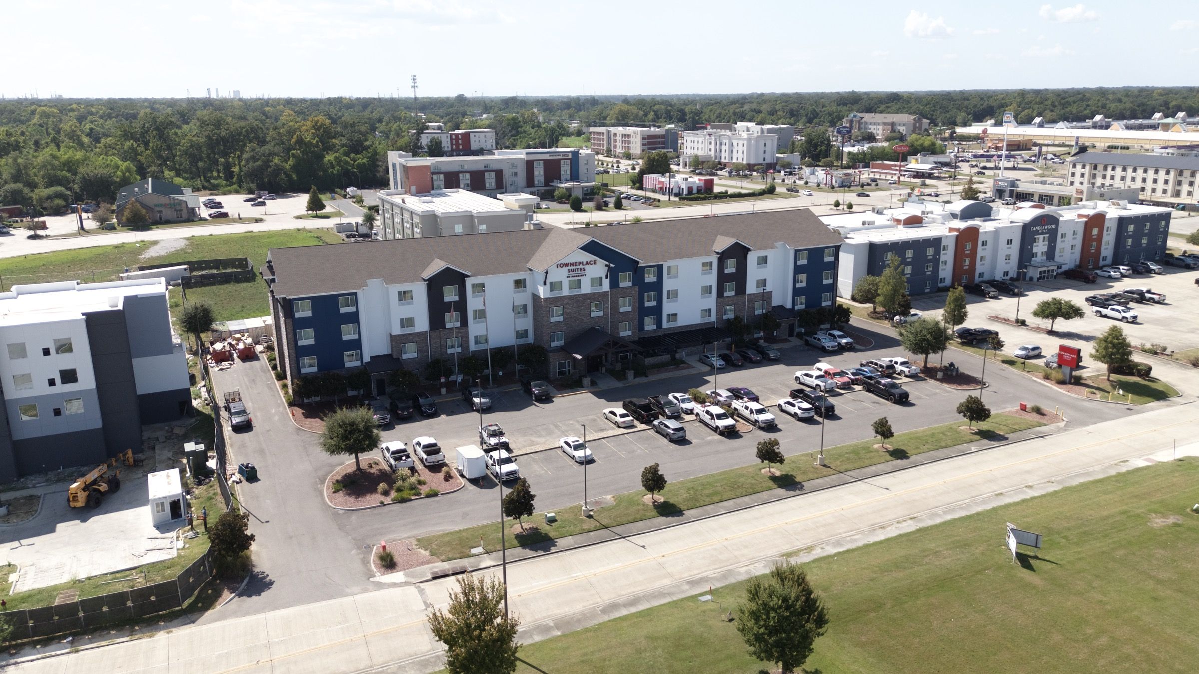 TownePlace Suites, aerial view of the property frontage